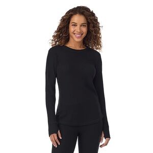 Cuddl‎ Duds Black Fitted Long Sleeve Tee